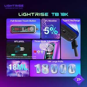 LIGHTRISE TB 18K Powered By Lost Vape details