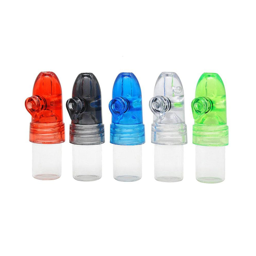 Acrylic Snuff Bullet with 1.5″ Glass Vial (6pcs)