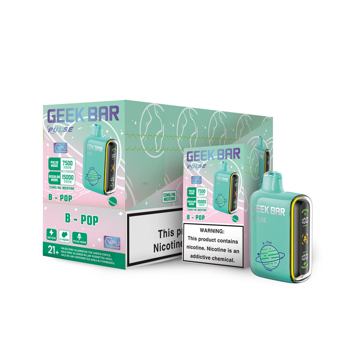 Geek Bar Pulse 15000 Disposable Device – 15000 Puffs (2 Box per Flavor Max Limit)
