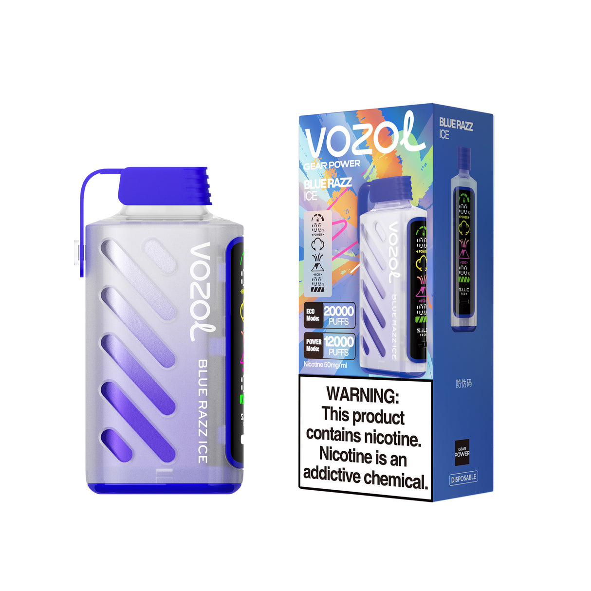 VOZOL Gear Power 20000 Puffs Rechargeable Disposable Device - 20000 Puffs [BUY 5 BOX GET 1 BOX FREE]