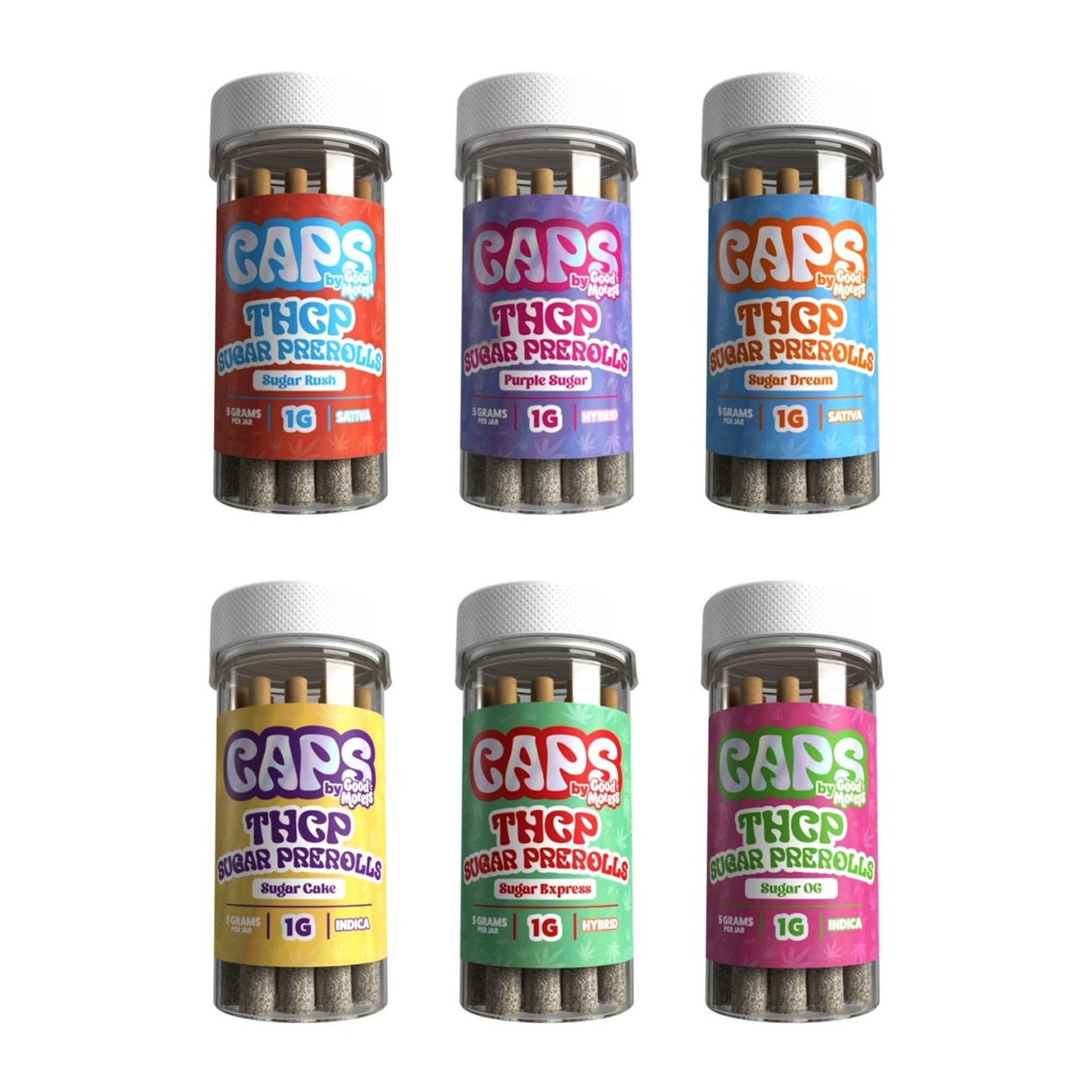 CAPS by Good Morels THCP Sugar Pre-rolls 1G/pc 5pcs/JAR
