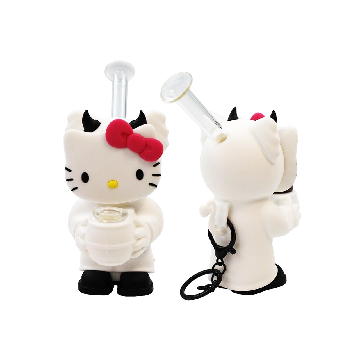 5" Cat Style Silicone Water Pipe with Keychain