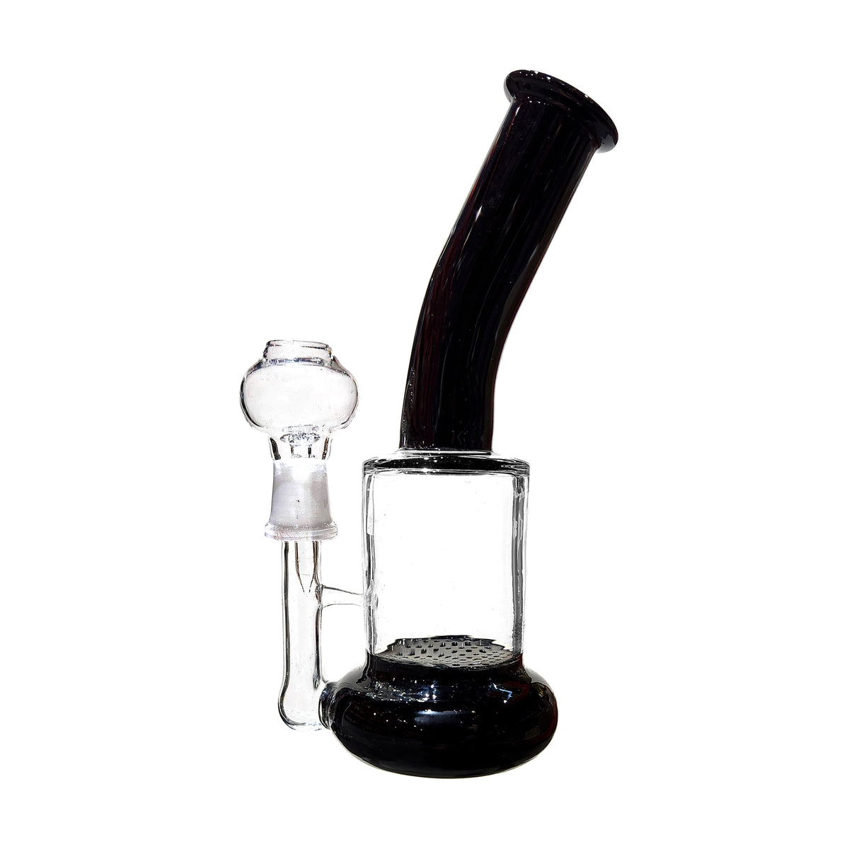 8" Clear Glass Water Pipe with Glass Bowl and Nail Set