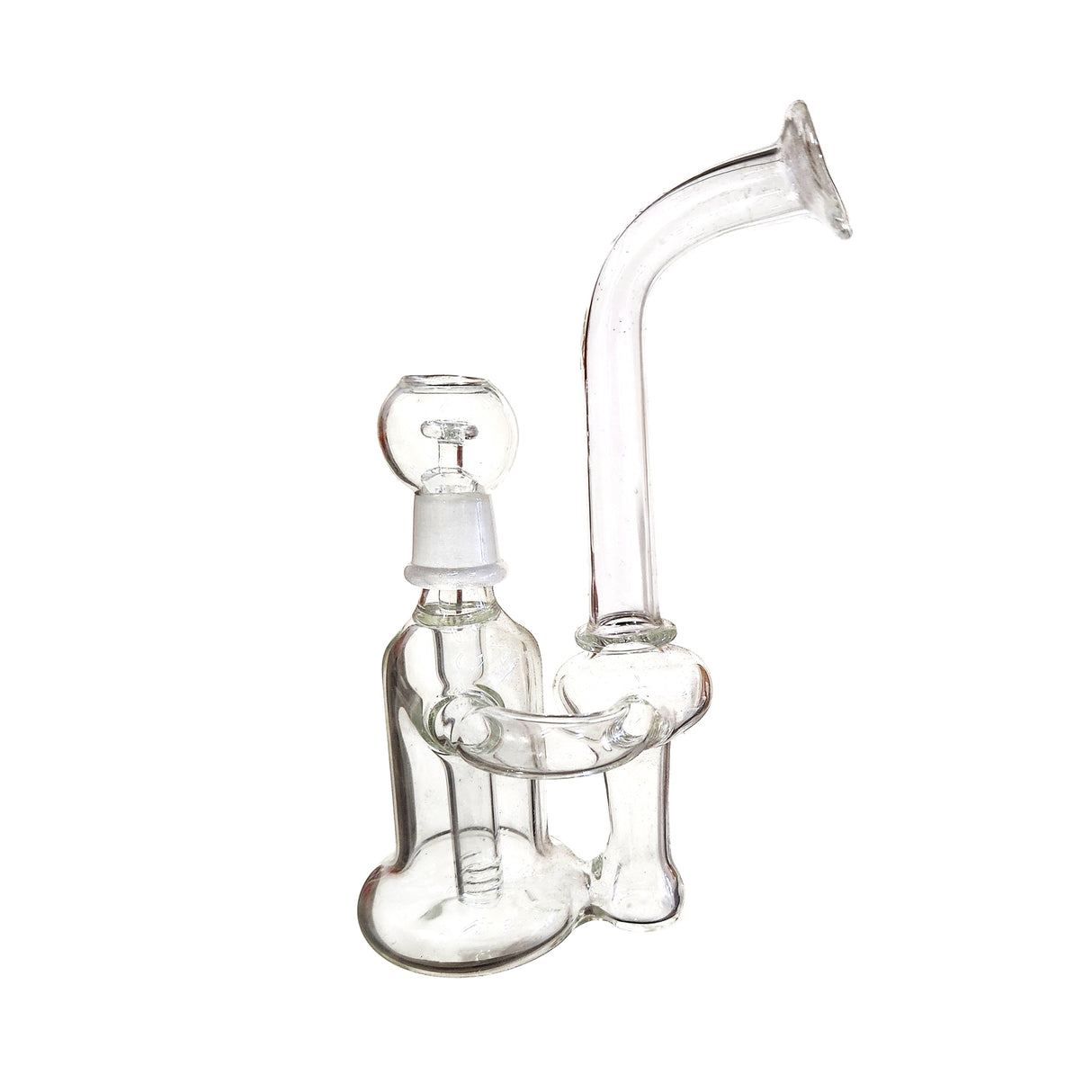 9" Clear Glass Water Pipe with Glass Bowl and Nail Set