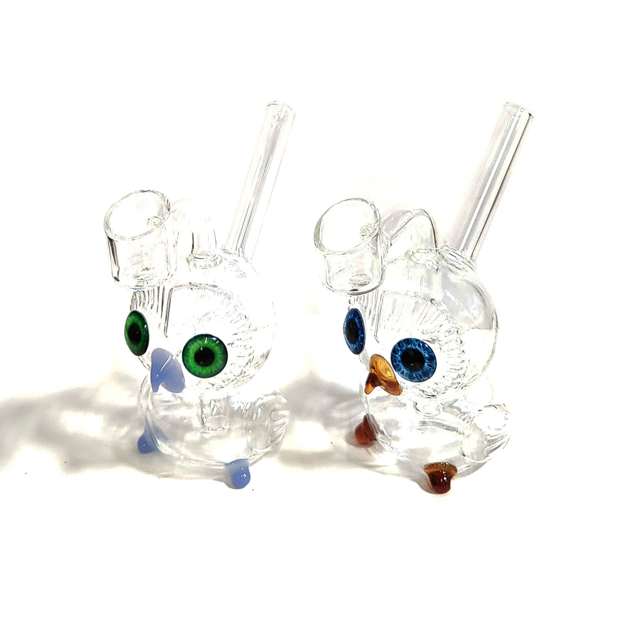 4.75" Clear Owl Glass Water Pipe with Nozzle