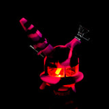 7.25" Colored UFO Style Silicone 2-in-1 Water Pipe & Nectar Straw with LED and Glass Bowl