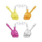 5.5" Colored Skull Glass Water Pipe Oil Burner
