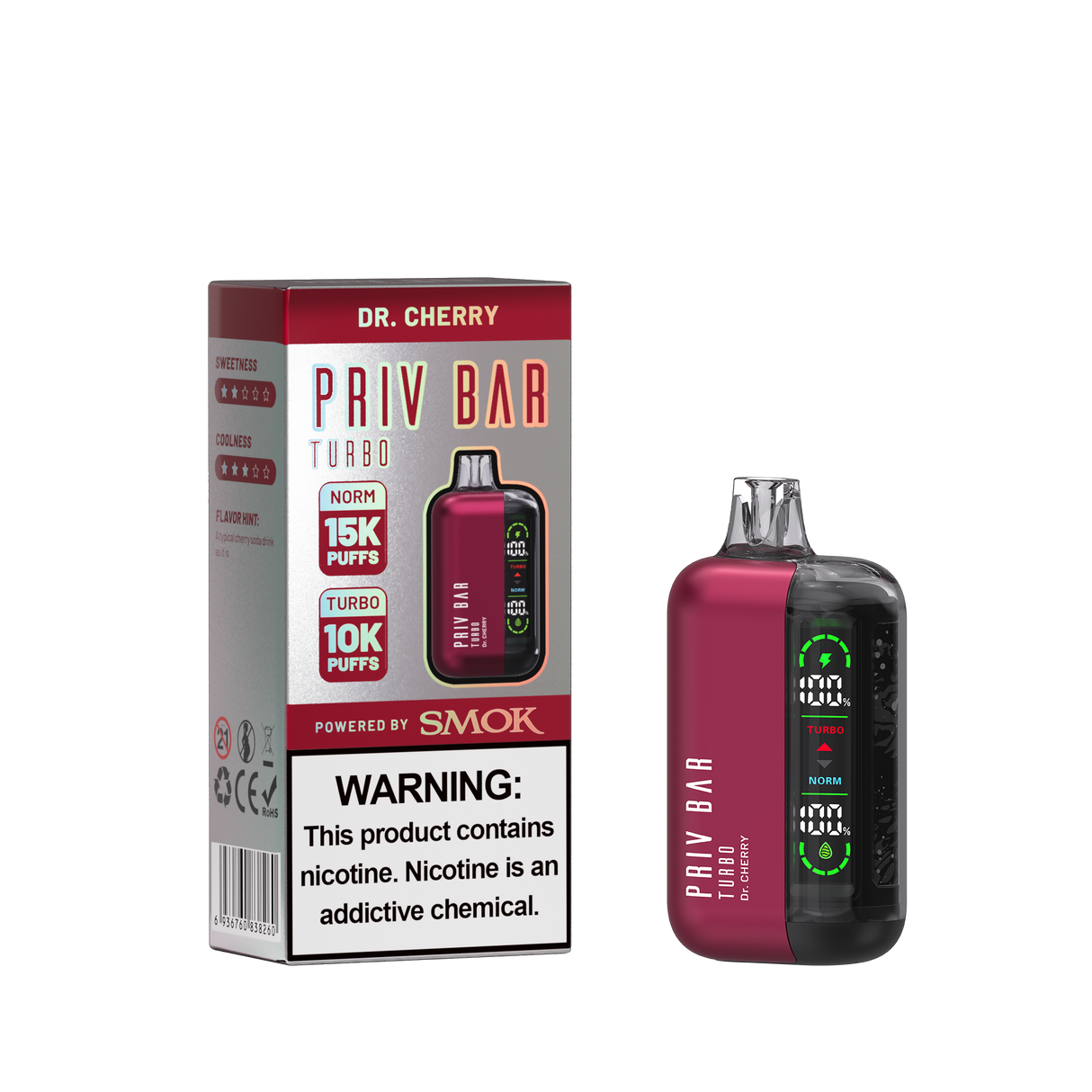 Priv Bar Turbo Rechargeable Disposable Device – 15000 Puffs