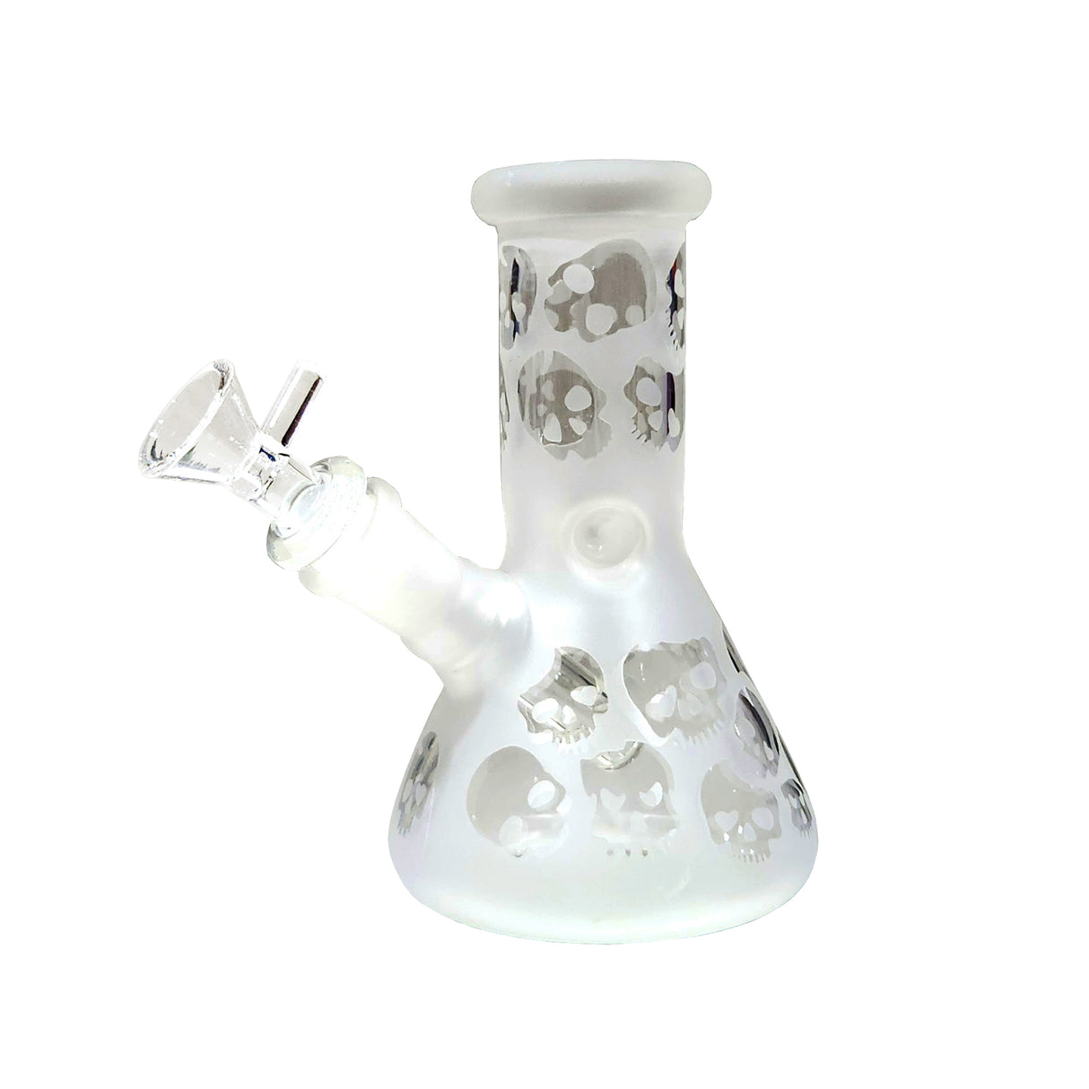 6" Frosted Glass Water Pipe with Glass Bowl