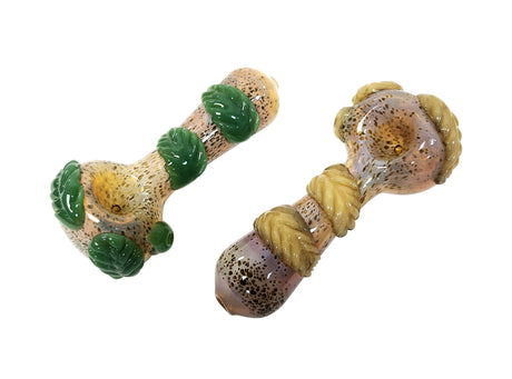 4.75″ Colored Glass Hand Pipe with Leaf Design UniShow 4.75″ Colored Glass Hand Pipe with Leaf Design