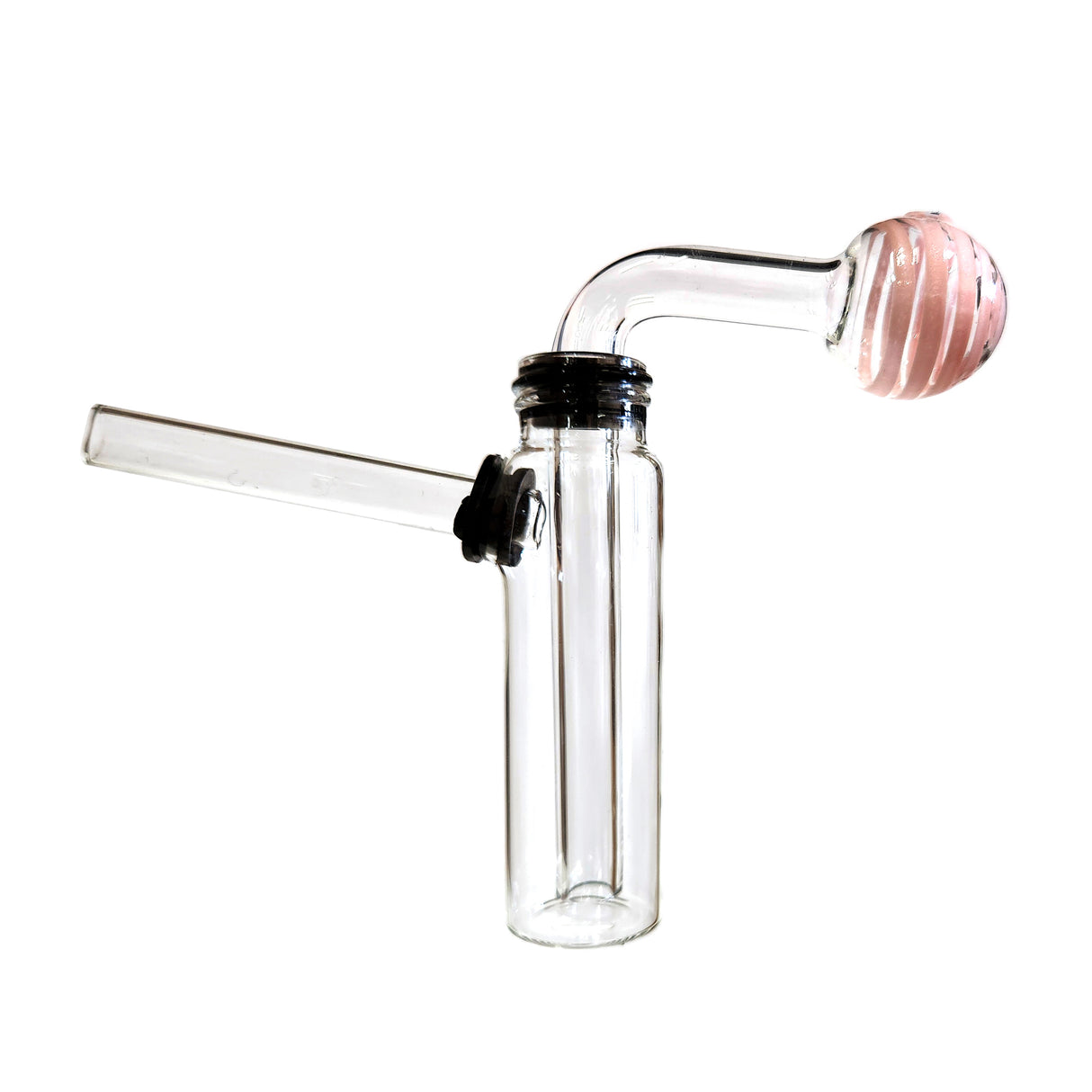 4.5″ Clear Glass Water Pipe Color Striped Oil Burner