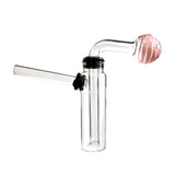 4.5″ Clear Glass Water Pipe Color Striped Oil Burner