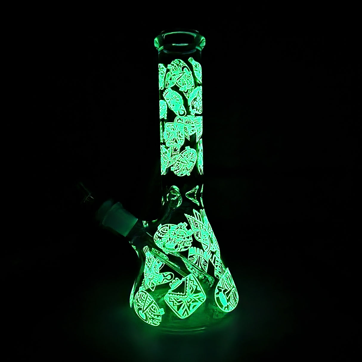 10" Glass Water Pipe Glow in Dark