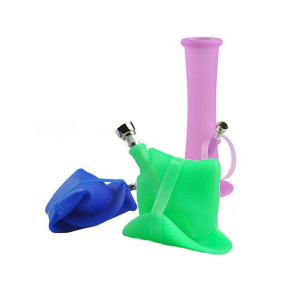 8.5″ Glow in the Dark Foldable Silicone Smoking Water Pipe