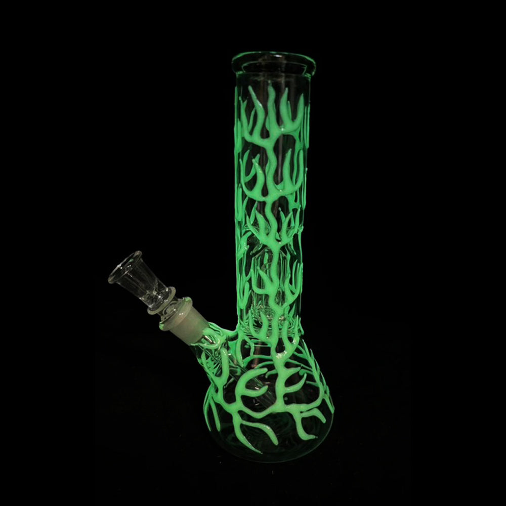 8" Glow in the Dark Clear Water Pipe