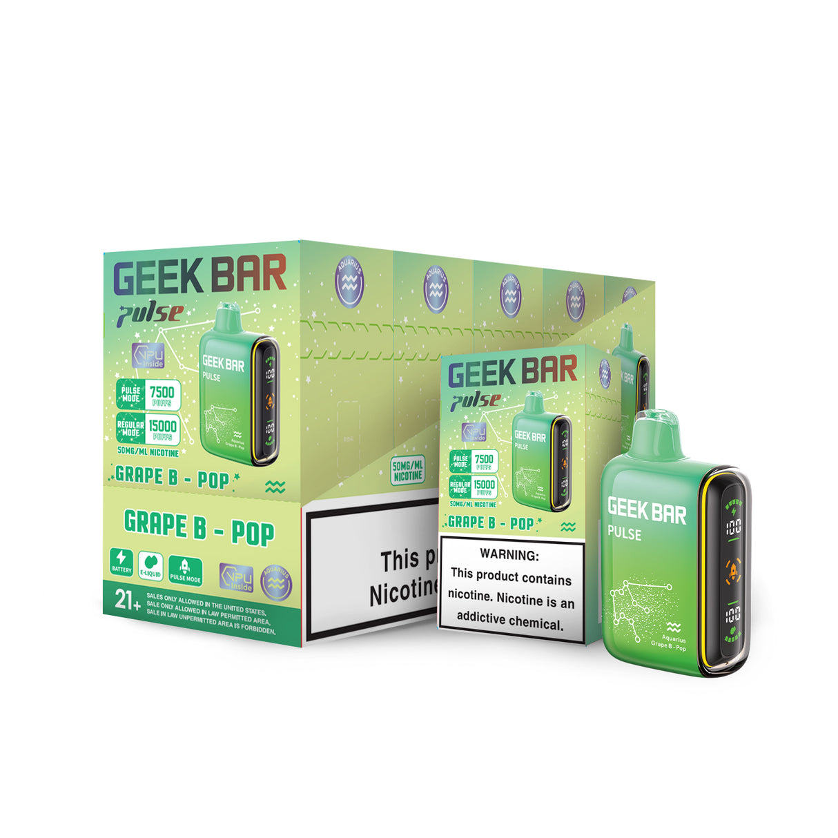 Geek Bar Pulse 15000 Disposable Device – 15000 Puffs (2 Box per Flavor Max Limit)