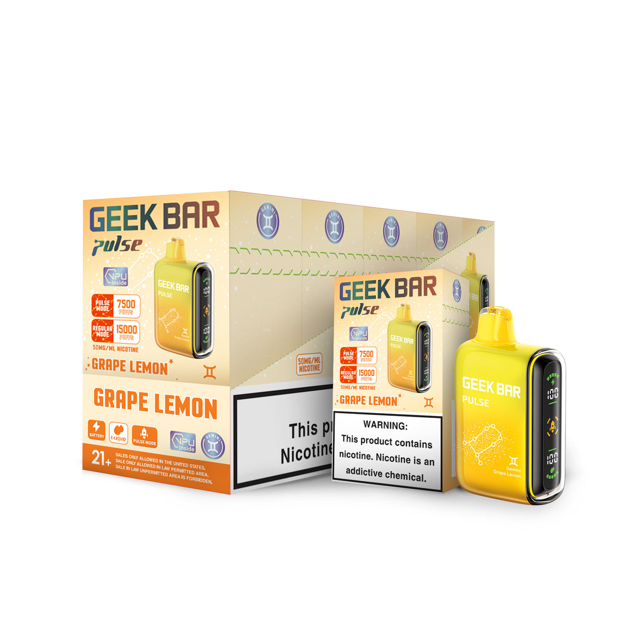 Geek Bar Pulse 15000 Disposable Device – 15000 Puffs (2 Box per Flavor Max Limit)
