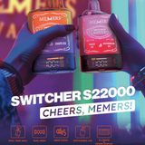 MEMERS S22000 Dual-Flavor Disposable Device – 22,000 puffs with dual-flavor switcher and 24mL e-liquid capacity, perfect for wholesale buyers.