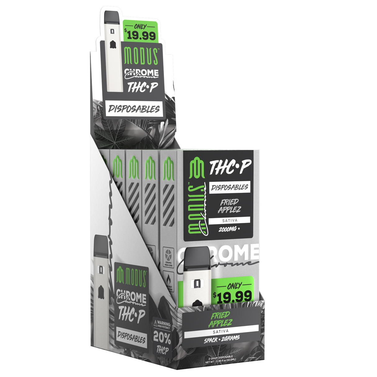 MODUS Chrome THC-P Pocket Dabs – 2G Disposable with 20% THC-P, Delta-8, and HTE.