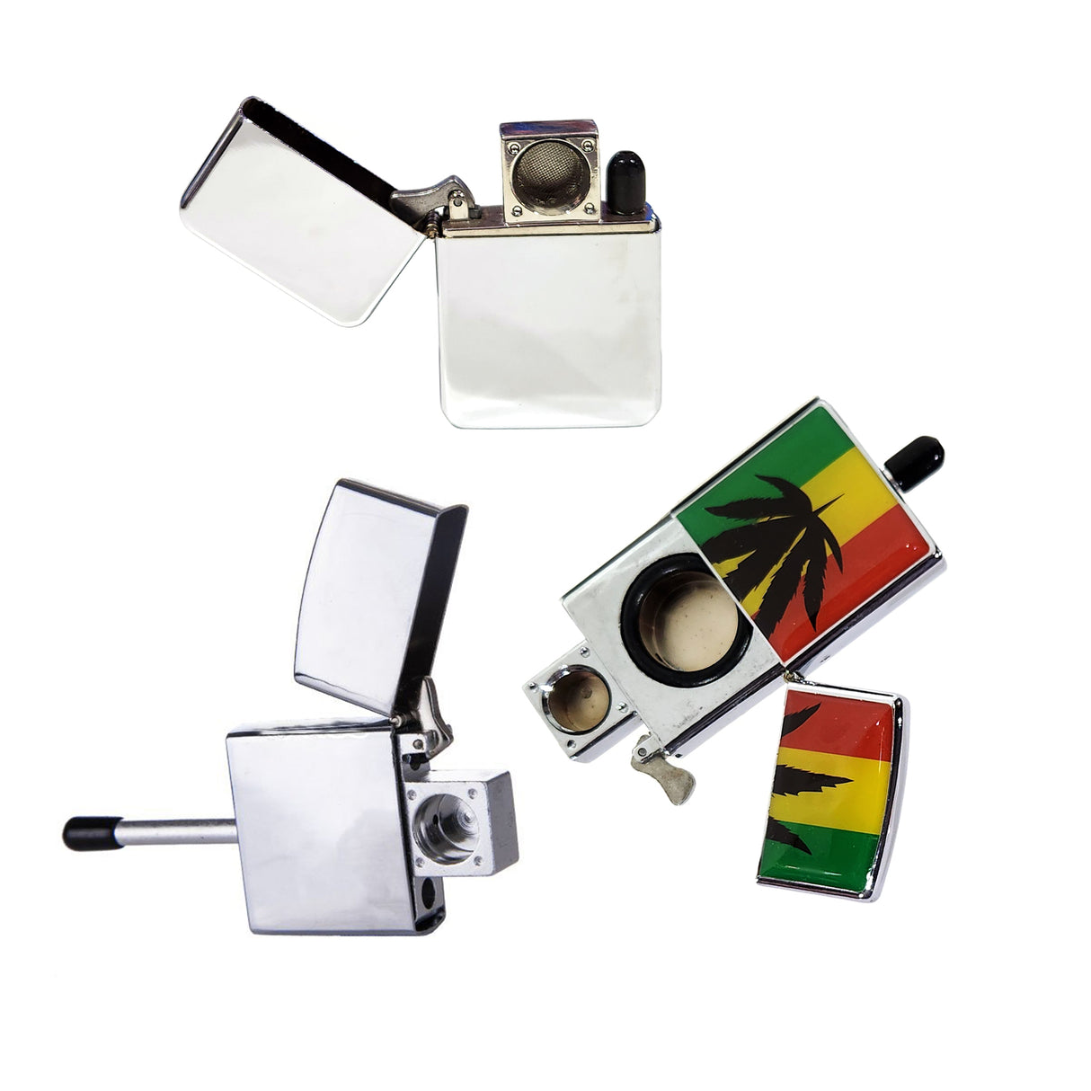 Metal Tobacco Pipe in the Shape of Zippo Lighter