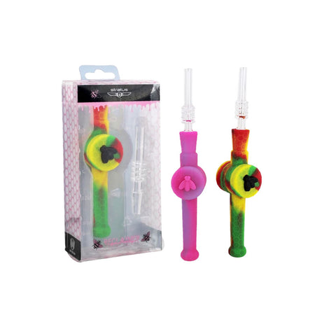 Mini Silicone Double Lid Honey Dipper Nectar Collector Unishowinc Mini Silicone Double Lid Honey Dipper Nectar Collector