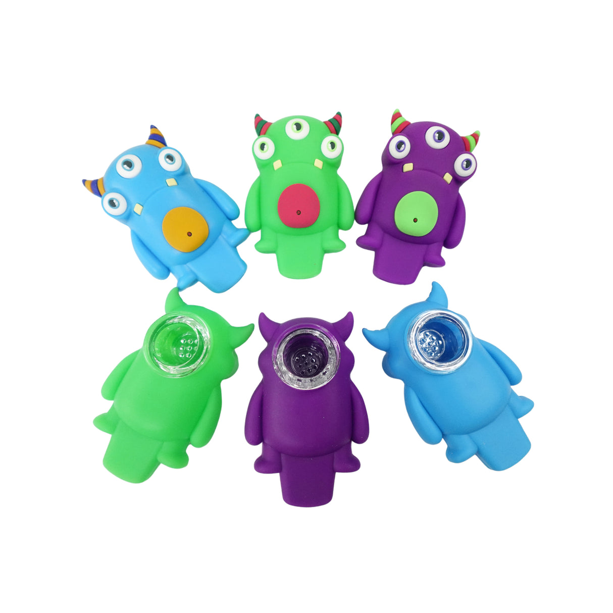 4″ Monster Silicone Hand Pipe with Glass Bowl