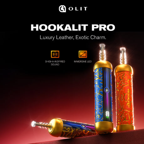 OLIT HookaLit Pro 60K – Leather-Wrapped Disposable E-Hookah, 60,000 Puff Wholesale Device