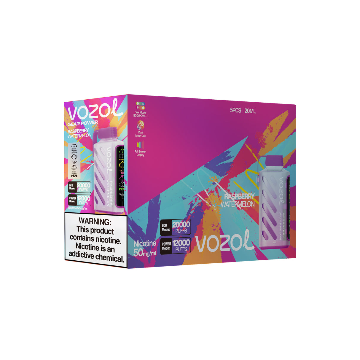 VOZOL Gear Power 20000 Puffs Rechargeable Disposable Device - 20000 Puffs [BUY 5 BOX GET 1 BOX FREE]