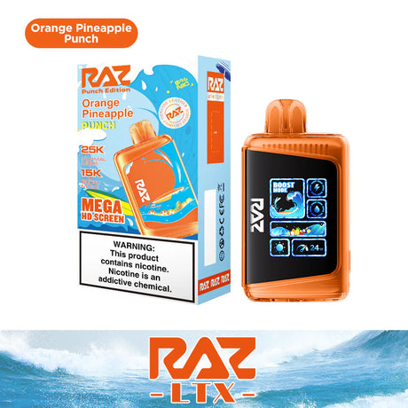 Raz LTX 25K Puff Punch Edition Rechargeable Disposable Device – 25000 Puffs (2 Box per Flavor Max Limit)