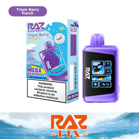 Raz LTX 25K Puff Punch Edition Rechargeable Disposable Device – 25000 Puffs (2 Box per Flavor Max Limit)