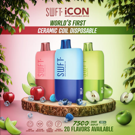 SWFT Icon Smart Disposable Device – 7500 Puffs SWFT SWFT Icon Smart Disposable Device – 7500 Puffs