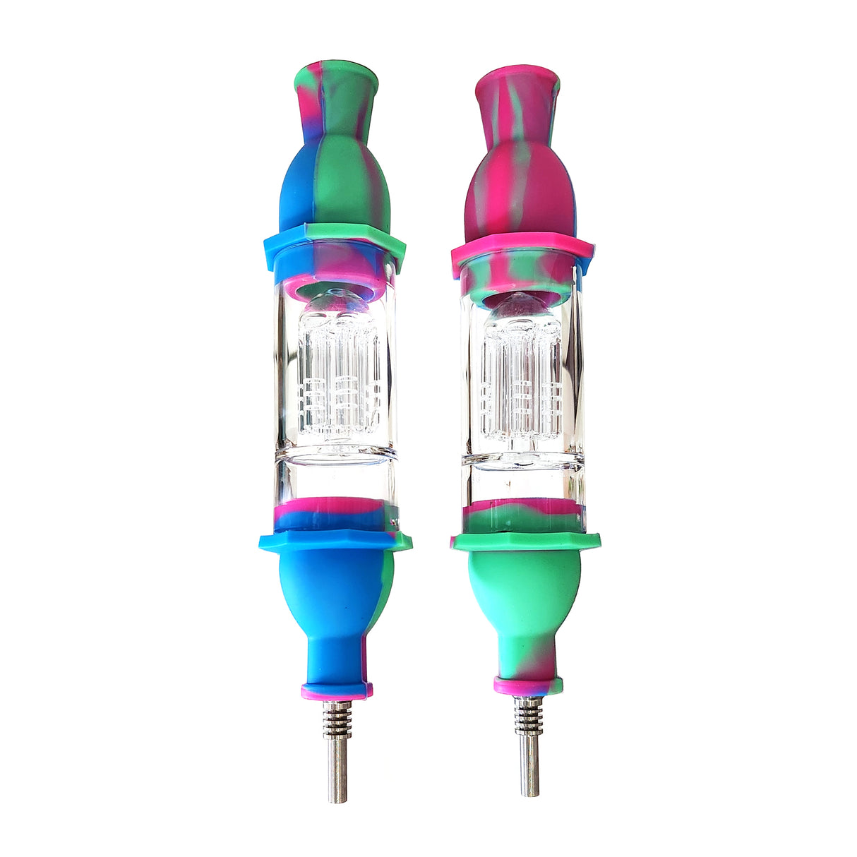 8" Silicone Nectar Collector with Clear Tree Perc