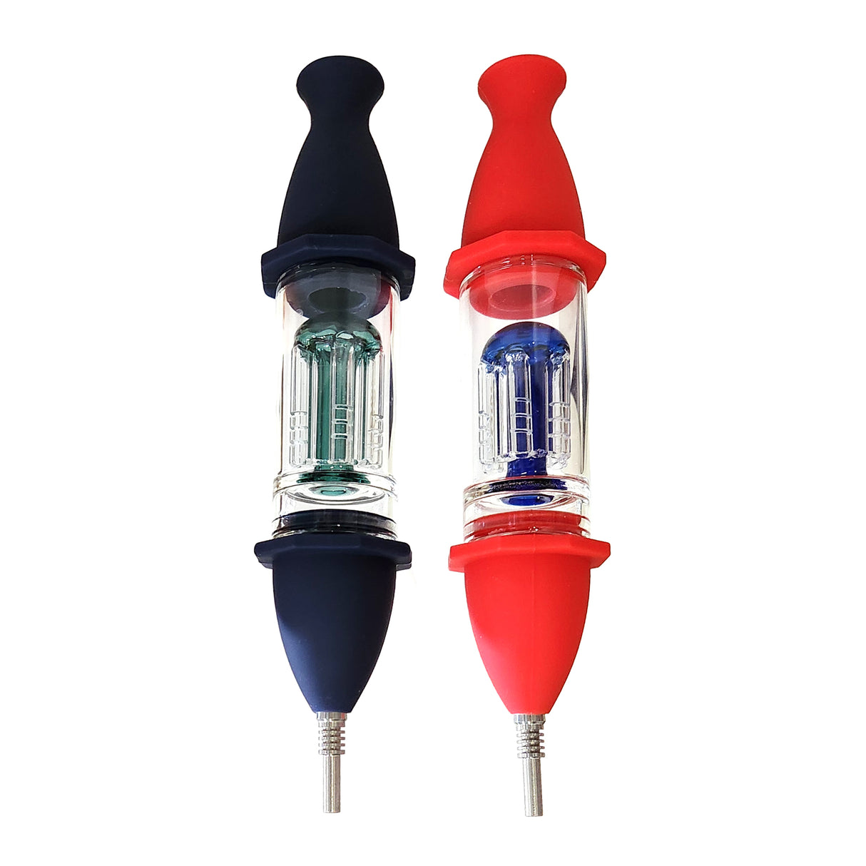 8" Silicone Nectar Collector with Colored Tree Perc