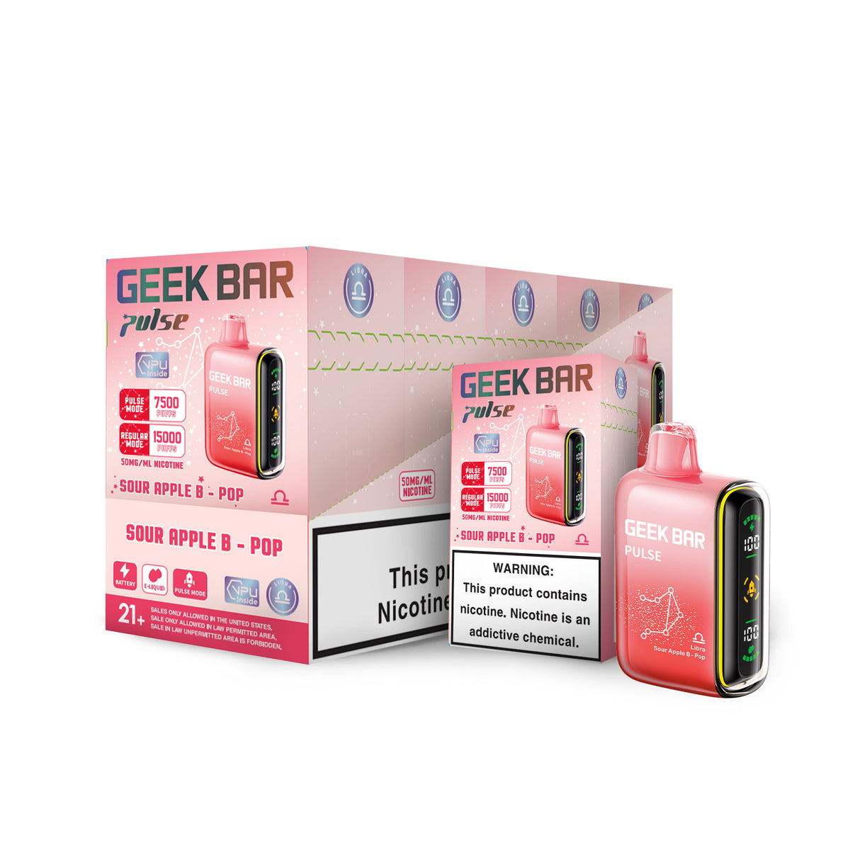 Geek Bar Pulse 15000 Disposable Device – 15000 Puffs (2 Box per Flavor Max Limit)