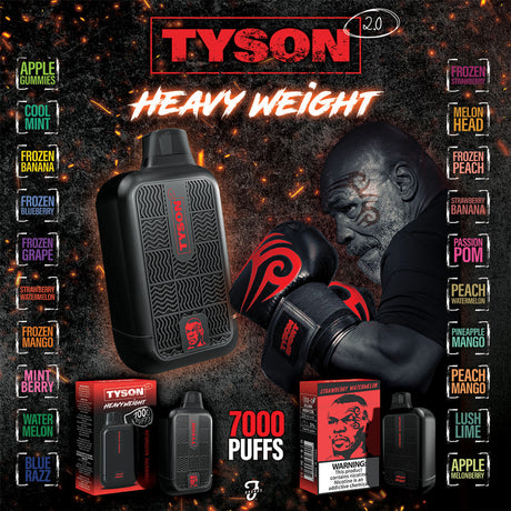Tyson 2.0 Heavy Weight Rechargeable Disposable – 7000 Puffs Tyson 2.0 Tyson 2.0 Heavy Weight Rechargeable Disposable – 7000 Puffs