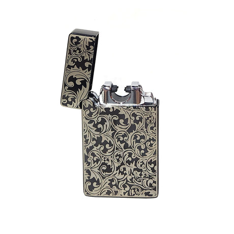 USB Rechargeable Windproof Flameless Electric Plasma Dual Arc Lighter with Gift Box