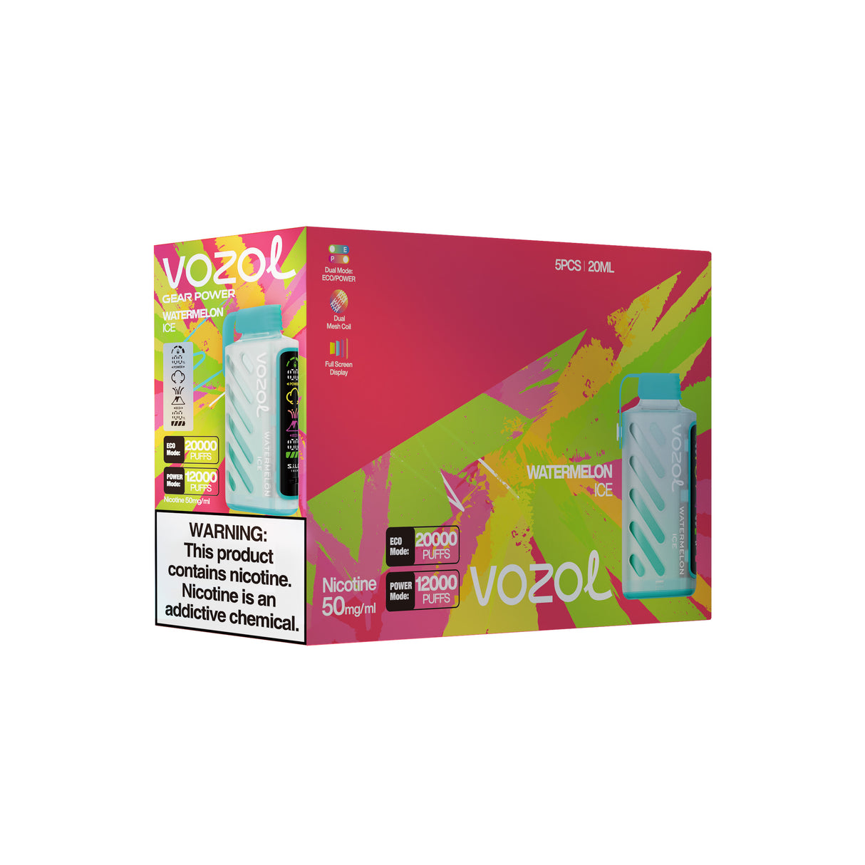 VOZOL Gear Power 20000 Puffs Rechargeable Disposable Device - 20000 Puffs [BUY 5 BOX GET 1 BOX FREE]