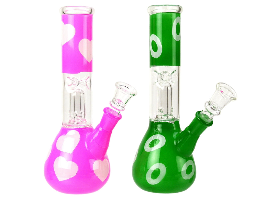 8″ Beaker Base Hearts Glass Water Pipe Unishowinc 8″ Beaker Base Hearts Glass Water Pipe