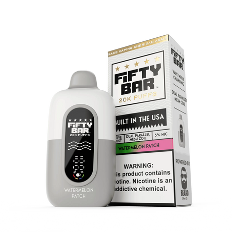 FIFTY BAR "White Series" 20K Puff Powered by BEARD Vape Co. Disposable Device - 20000 Puffs