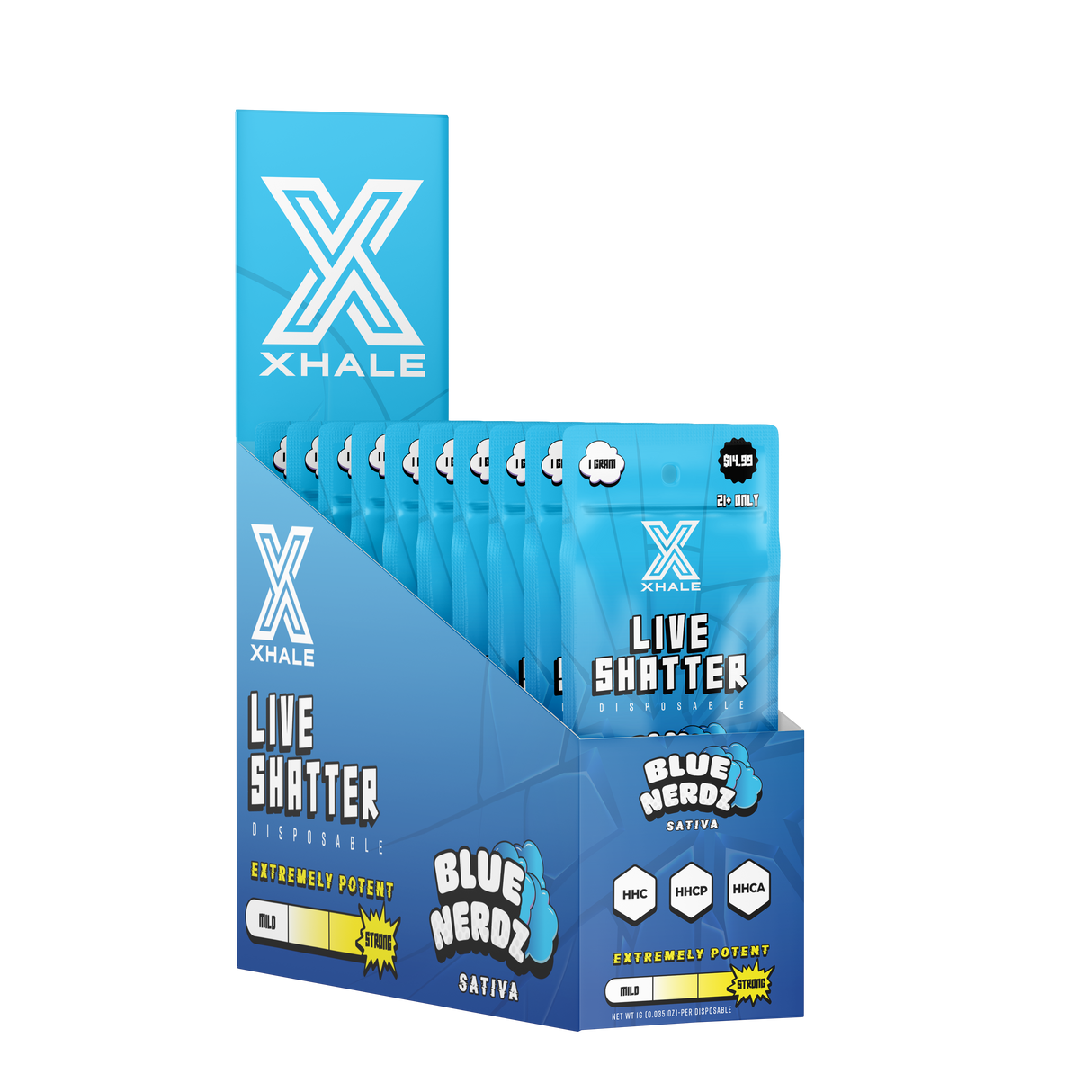 XHALE Live Shatter HHC HHCP HHCA Disposable 1G