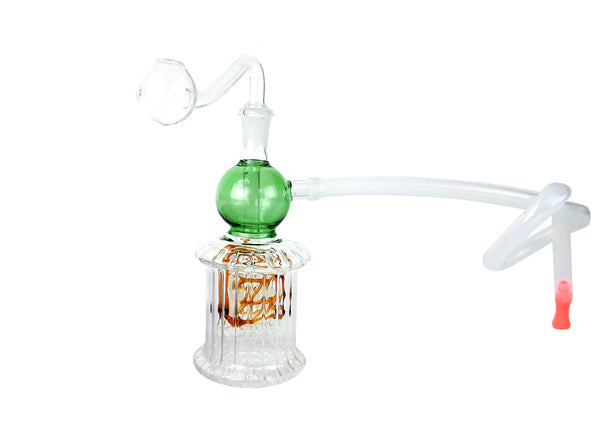 4.5" Colored Ball Clear Glass Oil Burner Water Pipe with Silicone Tube Unishowinc 4.5" Colored Ball Clear Glass Oil Burner Water Pipe with Silicone Tube