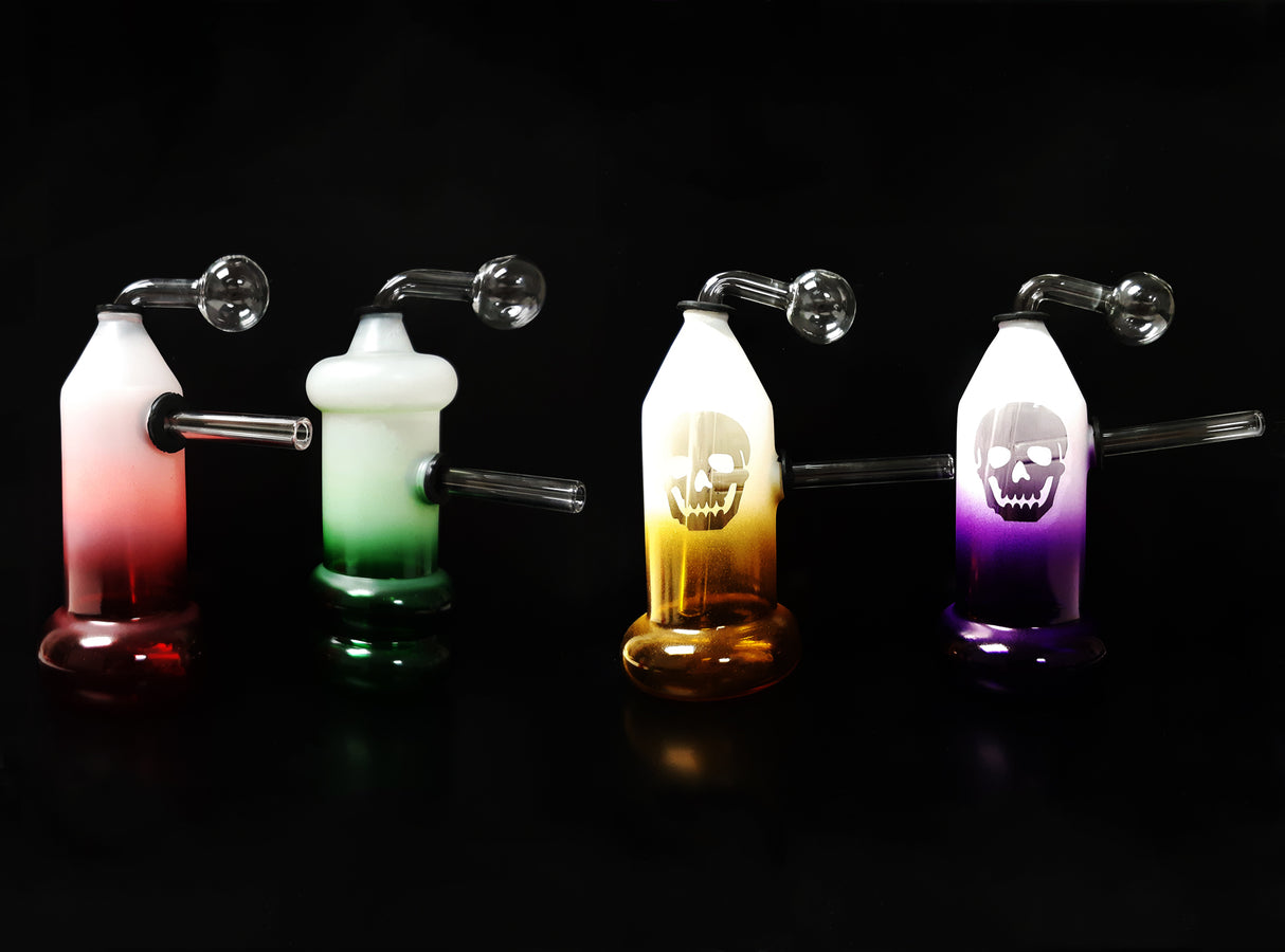 Colored Translucent Bottle Glass Oil Burner Water Pipe Unishowinc Colored Translucent Bottle Glass Oil Burner Water Pipe