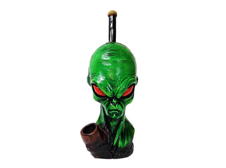 6.75" Hand Crafted Alien Head Style Resin Smoking Pipe Unishowinc 6.75" Hand Crafted Alien Head Style Resin Smoking Pipe